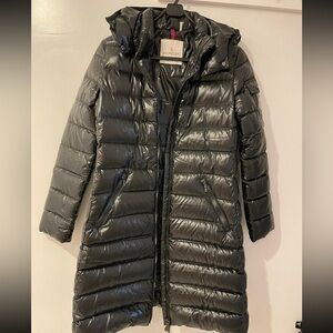 Moncler Shiny Black Long Puffer Jacket